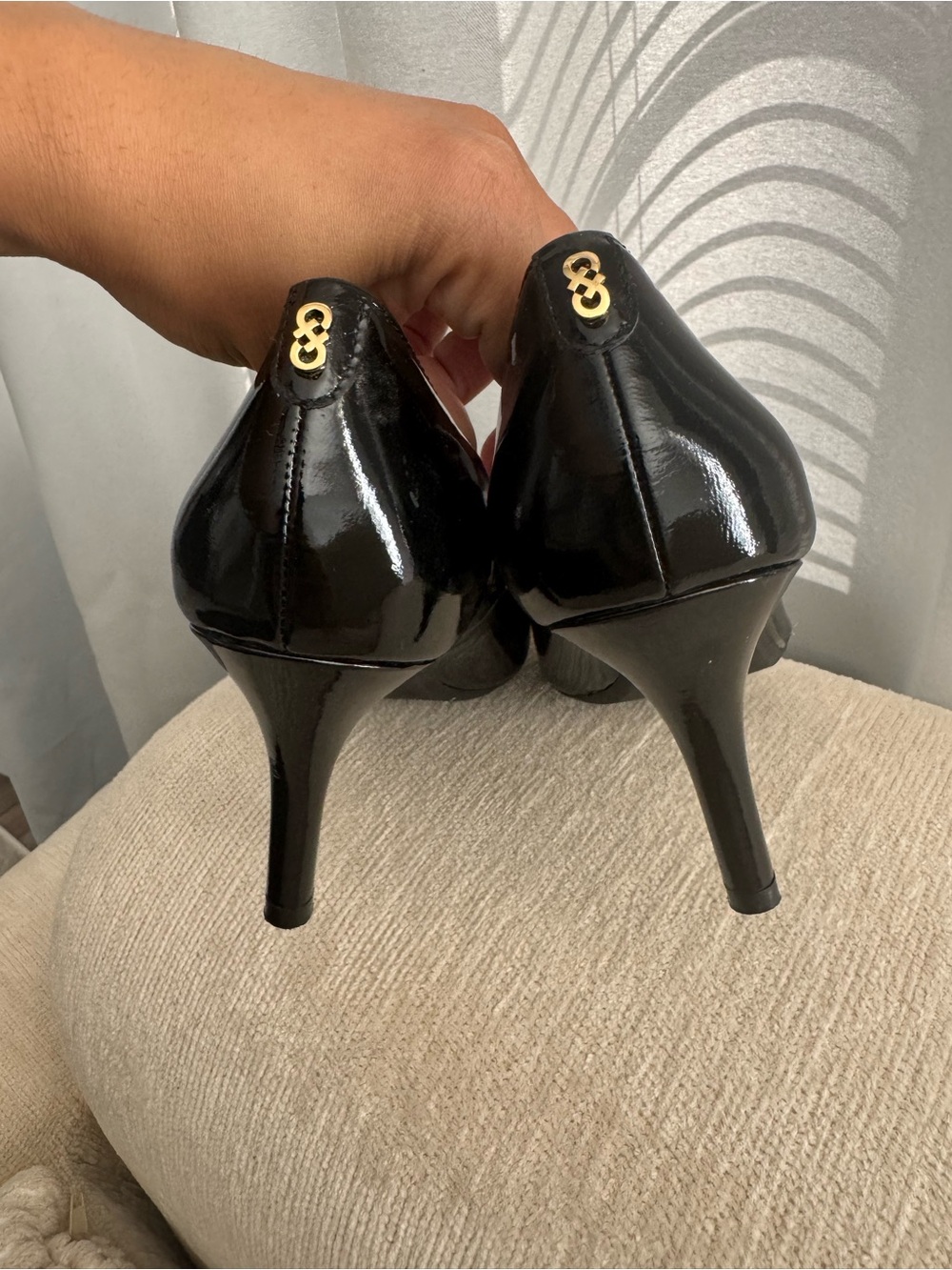 Cole Haan Grand OS Womens 8 Black Patent Pointed Toe Stiletto Pumps Heels - Picture 4 of 9